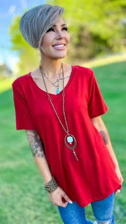 The ZigZag Stripe Brick Boyfriend V-Neck Tee