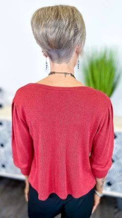 The ZigZag Stripe TOPS & TUNICS Brick Play It Again Sweater