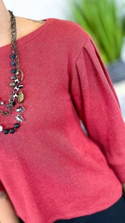 The ZigZag Stripe TOPS & TUNICS Brick Play It Again Sweater