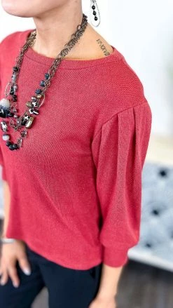 The ZigZag Stripe TOPS & TUNICS Brick Play It Again Sweater