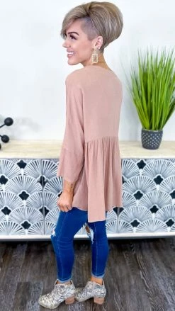 The ZigZag Stripe Brown Boardwalk Dates Top TOPS & TUNICS