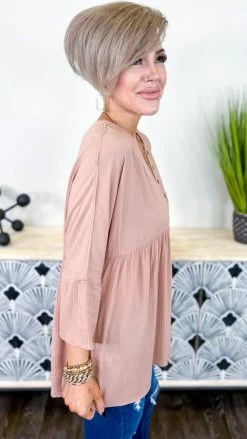 The ZigZag Stripe Brown Boardwalk Dates Top TOPS & TUNICS