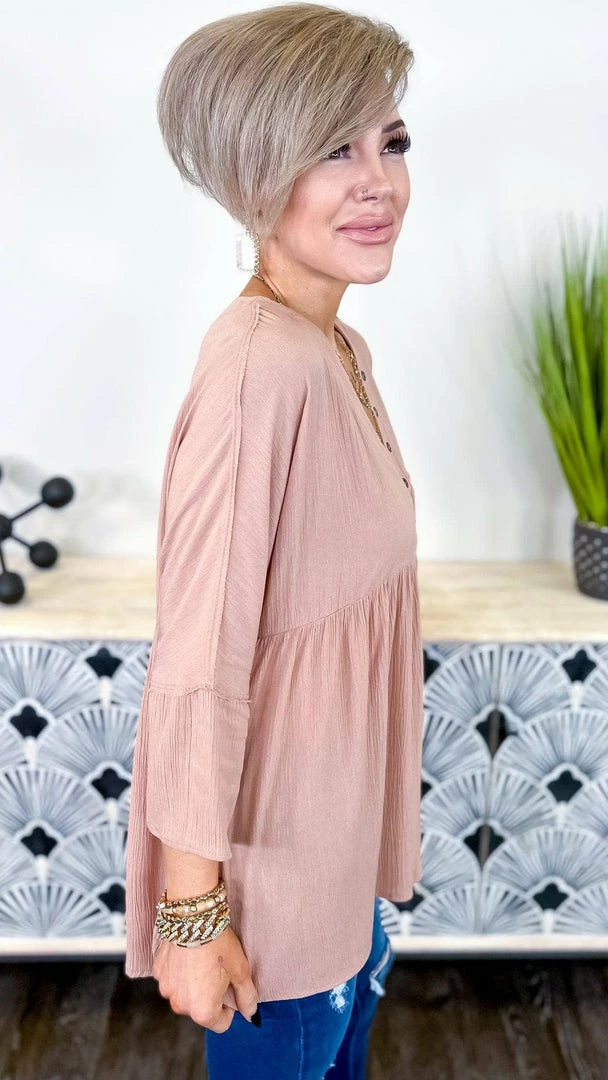 The ZigZag Stripe Brown Boardwalk Dates Top TOPS & TUNICS