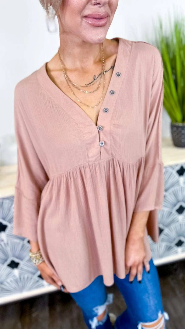 The ZigZag Stripe Brown Boardwalk Dates Top TOPS & TUNICS