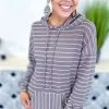 The ZigZag Stripe TOPS & TUNICS Brown Daily Trips Hoodie