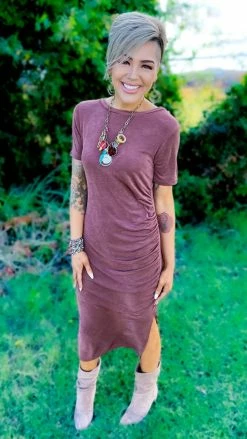 The ZigZag Stripe Brown Dancing Alone Dress DRESSES