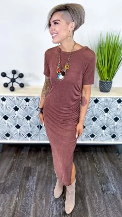 The ZigZag Stripe Brown Dancing Alone Dress DRESSES