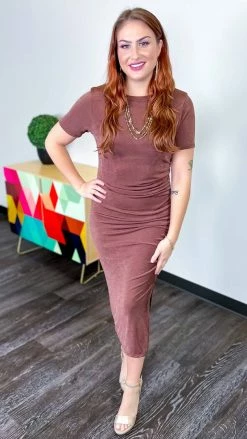 The ZigZag Stripe Brown Dancing Alone Dress DRESSES