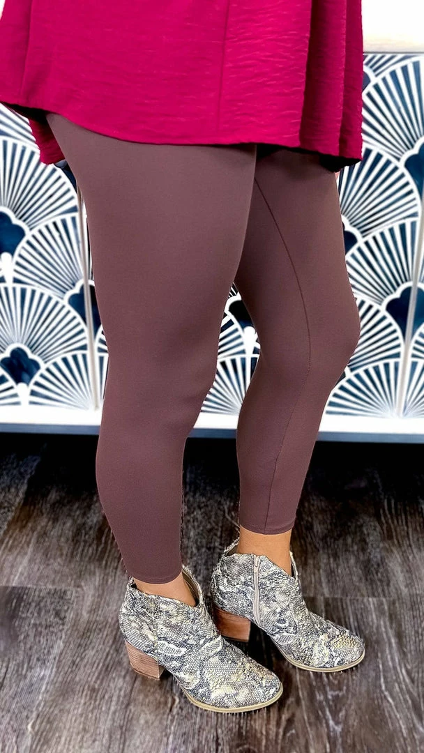 The ZigZag Stripe Brown Elite Leggings BOTTOMS