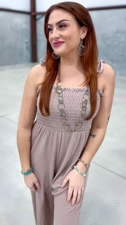 The ZigZag Stripe Brown Extra Dose Jumpsuit [NO RETURNS] JUMPSUITS & ROMPERS