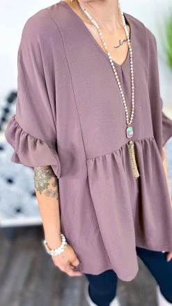 The ZigZag Stripe Brown Flirty Calls Top TOPS & TUNICS