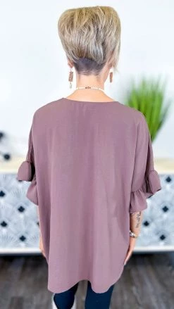 The ZigZag Stripe Brown Flirty Calls Top TOPS & TUNICS