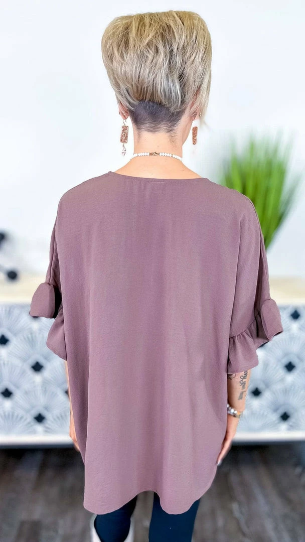 The ZigZag Stripe Brown Flirty Calls Top TOPS & TUNICS