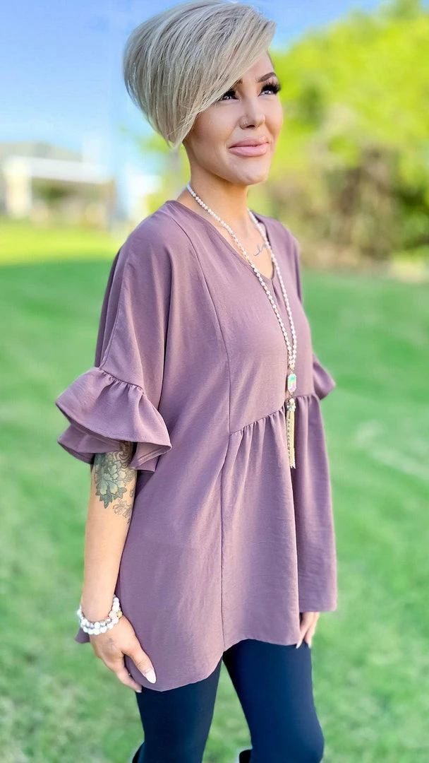 The ZigZag Stripe Brown Flirty Calls Top TOPS & TUNICS