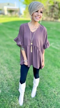 The ZigZag Stripe Brown Flirty Calls Top TOPS & TUNICS