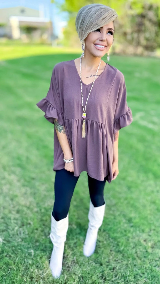 The ZigZag Stripe Brown Flirty Calls Top TOPS & TUNICS