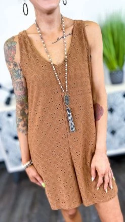 The ZigZag Stripe Brown Graceful Feelings Romper [NO RETURNS]