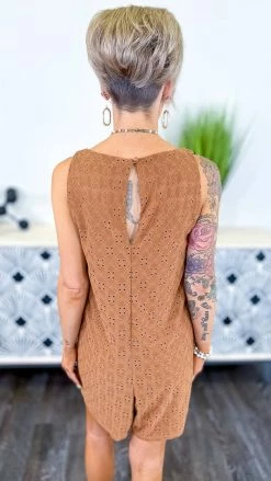 The ZigZag Stripe Brown Graceful Feelings Romper [NO RETURNS]