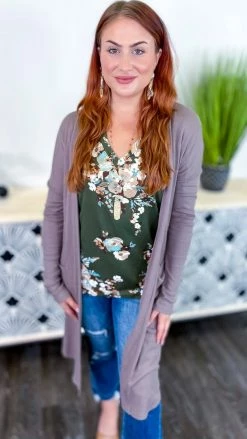 The ZigZag Stripe OUTERWEAR Brown Making Promises Cardigan