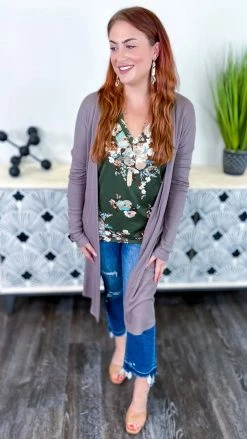 The ZigZag Stripe OUTERWEAR Brown Making Promises Cardigan