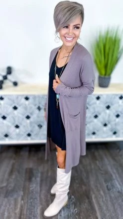 The ZigZag Stripe OUTERWEAR Brown Making Promises Cardigan