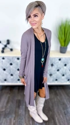 The ZigZag Stripe OUTERWEAR Brown Making Promises Cardigan