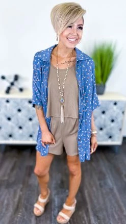 The ZigZag Stripe Brown Natural Comfort Romper [NO RETURNS]