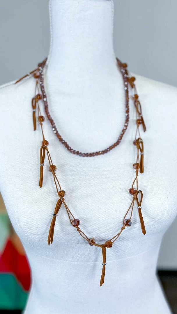 Lost & Found ACCESSORIES Brown Nicki Necklace