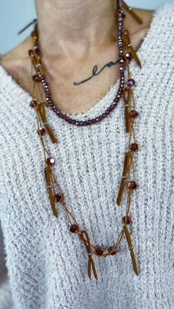 Lost & Found ACCESSORIES Brown Nicki Necklace