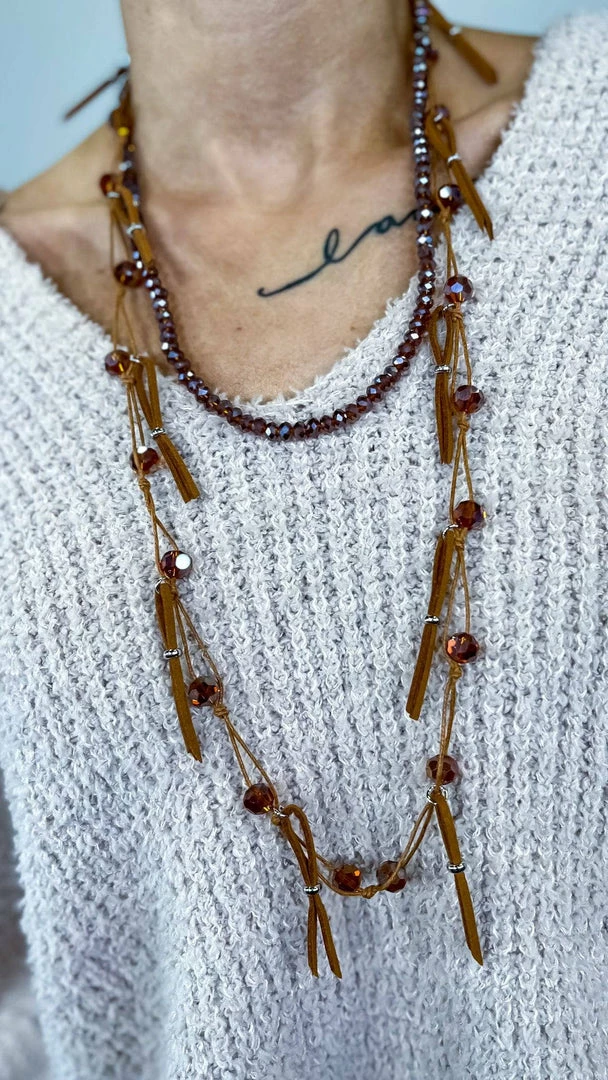 Lost & Found ACCESSORIES Brown Nicki Necklace