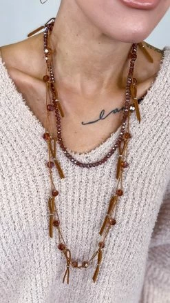 Lost & Found ACCESSORIES Brown Nicki Necklace