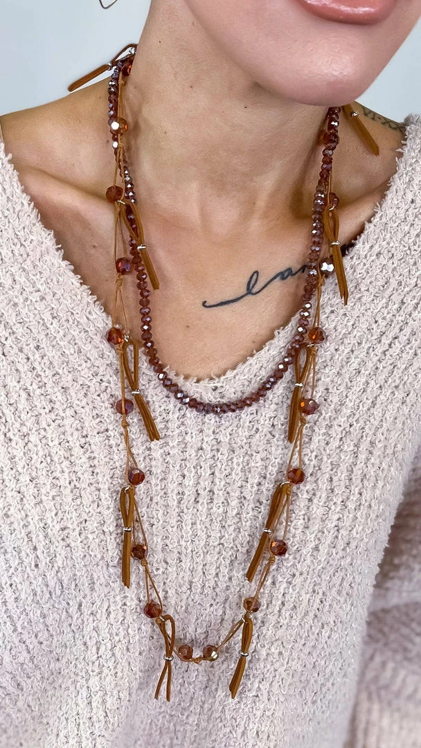 Lost & Found ACCESSORIES Brown Nicki Necklace