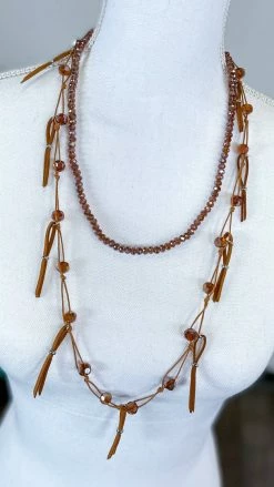 Lost & Found ACCESSORIES Brown Nicki Necklace