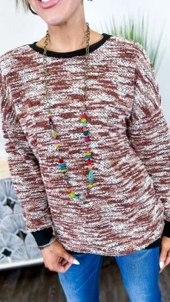 The ZigZag Stripe Brown Promised Love Sweater