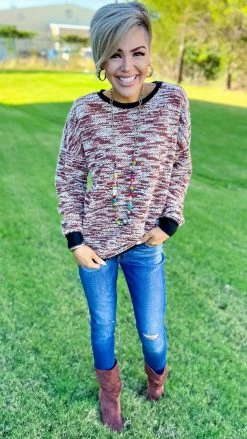 The ZigZag Stripe Brown Promised Love Sweater