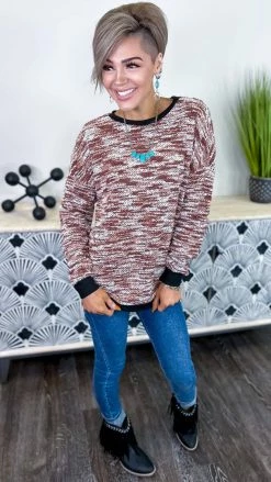 The ZigZag Stripe Brown Promised Love Sweater