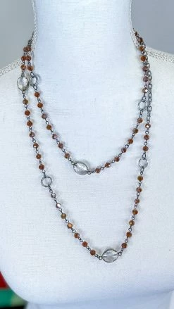 Lost & Found ACCESSORIES Brown Raelyn Necklace