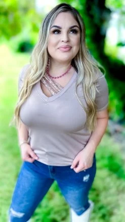 The ZigZag Stripe Brown Sequin Sensation Top