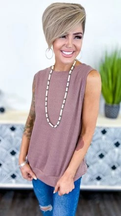 The ZigZag Stripe TOPS & TUNICS Brown Something Extra Reversible Tank [NO RETURNS]