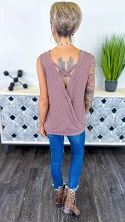 The ZigZag Stripe TOPS & TUNICS Brown Something Extra Reversible Tank [NO RETURNS]