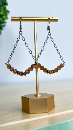 Lost & Found ACCESSORIES Brown Sophie Crystal Earrings