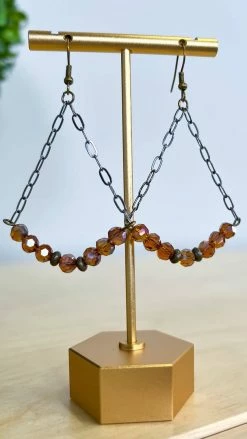 Lost & Found ACCESSORIES Brown Sophie Crystal Earrings