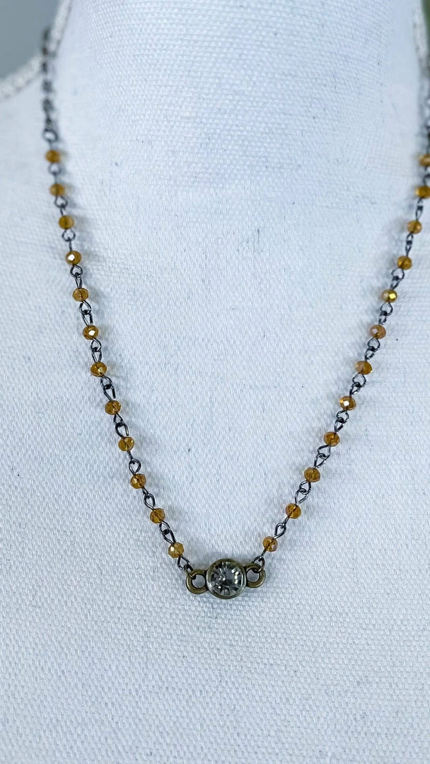 Lost & Found Brown Sophie Crystal Necklace ACCESSORIES