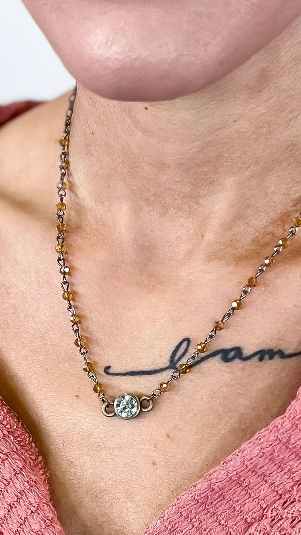 Lost & Found Brown Sophie Crystal Necklace ACCESSORIES