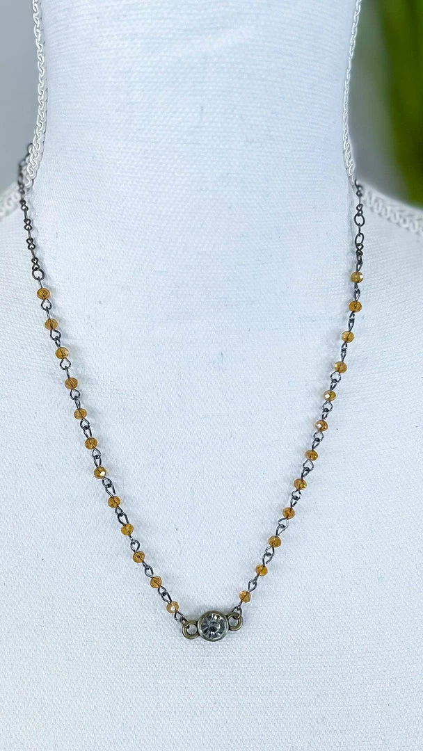 Lost & Found Brown Sophie Crystal Necklace ACCESSORIES