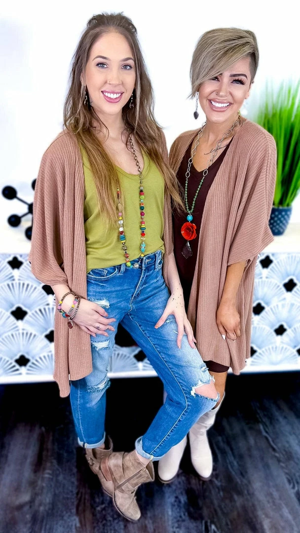 The ZigZag Stripe Brown Subtle Style Cardigan OUTERWEAR