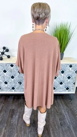 The ZigZag Stripe Brown Subtle Style Cardigan OUTERWEAR