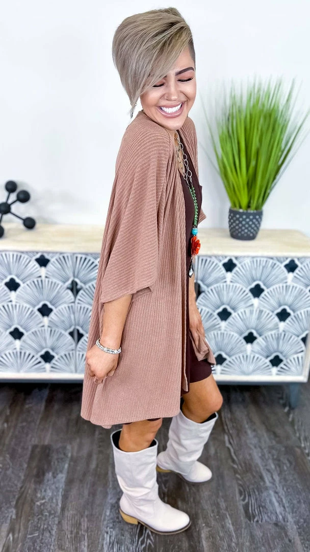 The ZigZag Stripe Brown Subtle Style Cardigan OUTERWEAR