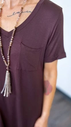 The ZigZag Stripe Brown T-Shirt Dress DRESSES