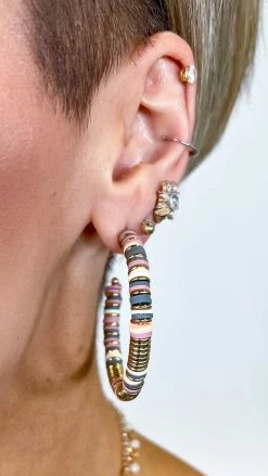 Southern Grace Brown Take Me To Bali Hoop Earrings